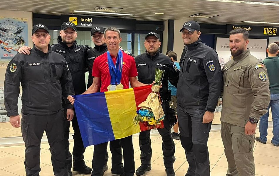 Un polițist român a uimit la „European Police & Fire Games”, în Spania: patru medalii de aur și una de bronz VIDEO