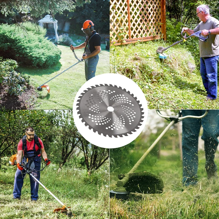 Motocoase cu disc în acțiune pe diferite tipuri de teren și vegetație Foto Amazon UK