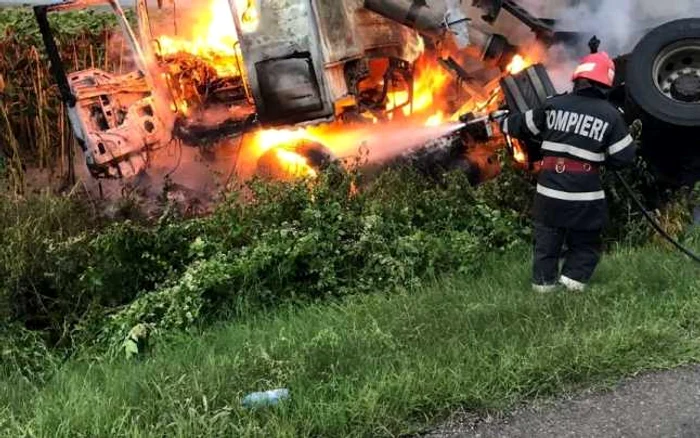 Accidentul a avut loc pe DN2 FOTO ISU Ialomiţa