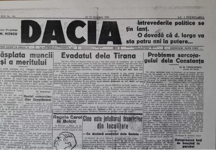 Revista Dacia 1931-Articol despre Sarcofagul cu Simboluri FOTO Călin Gavrilaş