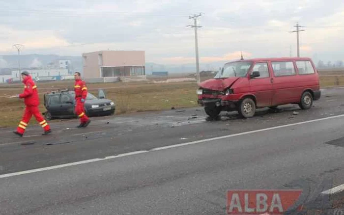 accidenteul de pe DN1, între Alba Iulia şi Sebeş. Foto: alba24.ro