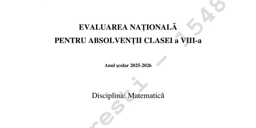 Evaluarea Națională 2026  Subiecte Matematică 1 jpg