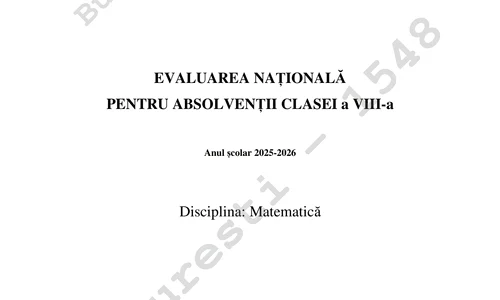 Evaluarea Națională 2026 Subiecte Matematică 1 jpg
