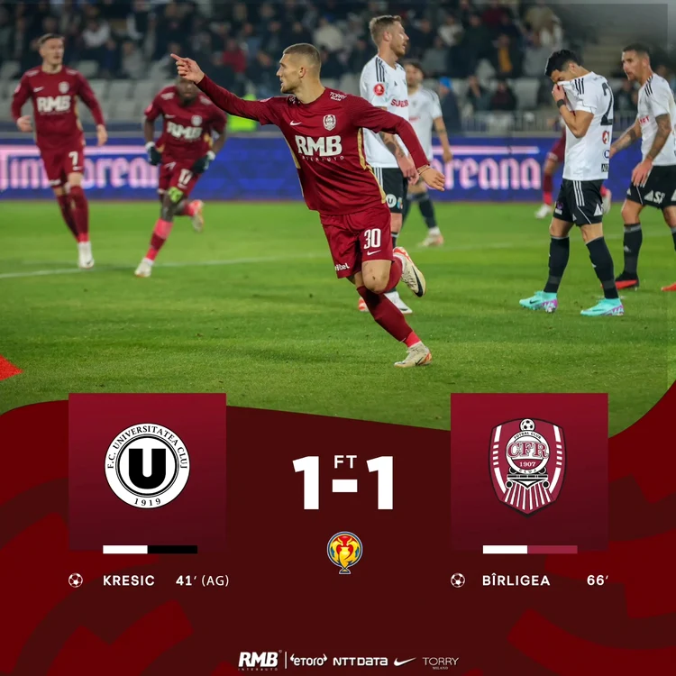 CFR Cluj - Universitatea Cluj FOTO: Fotbal Club CFR 1907 CLUJ/Facebook