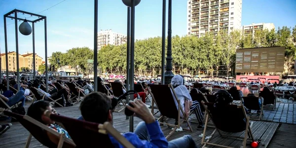 Cinema pe apă la Paris Plages din Paris Franţa FOTO EPA-EFE / Mohammed Badra