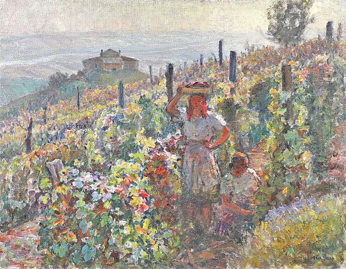 Tabloul Ţărăncuţe în vie, de Samuel Mutzner