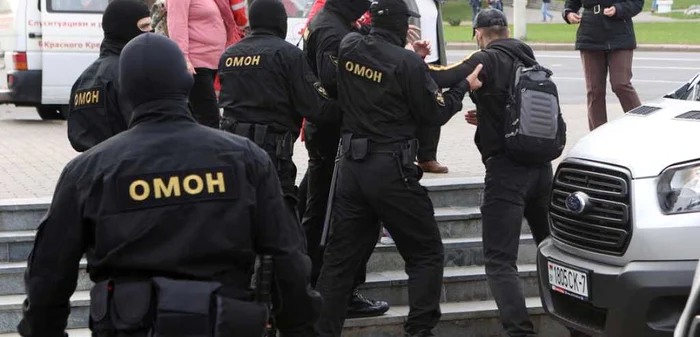 Protestatar reţinut la Minsk FOTO EPA-EFE