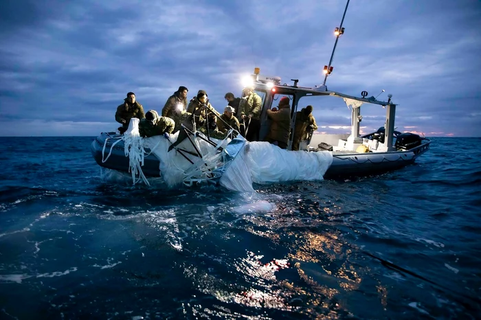 Balonul spion al Chinei doborât de SUA, recuperat din Atlantic FOTO Profimedia 