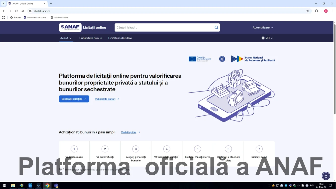 ANAF va lansa o platformă specială pentru vânzarea bunurilor sechestrate FOTO: Captură ANAF