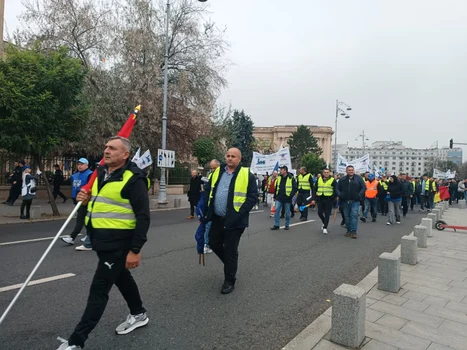 Nou protest al sindicaliștilor în București Foto: Click!