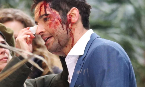 Stars On The Set Of 'Lucifer' In Vancouver jpeg