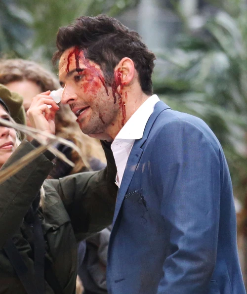Stars On The Set Of 'Lucifer' In Vancouver jpeg