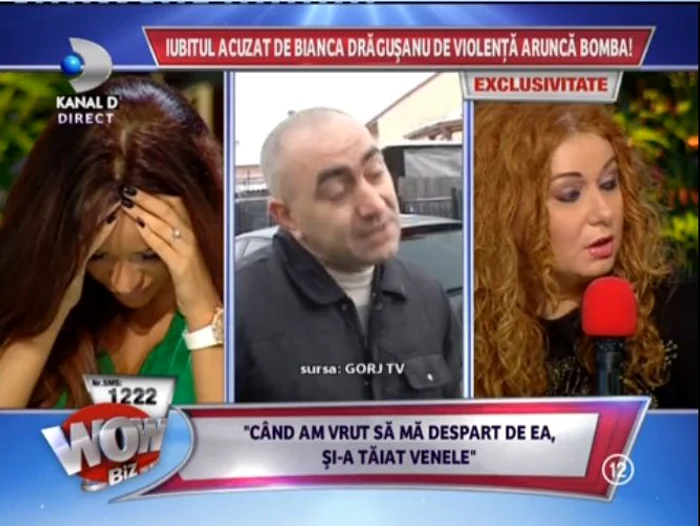 Bianca nu a putut privi imaginile cu fostul ei iubit (captură: Kanal D)