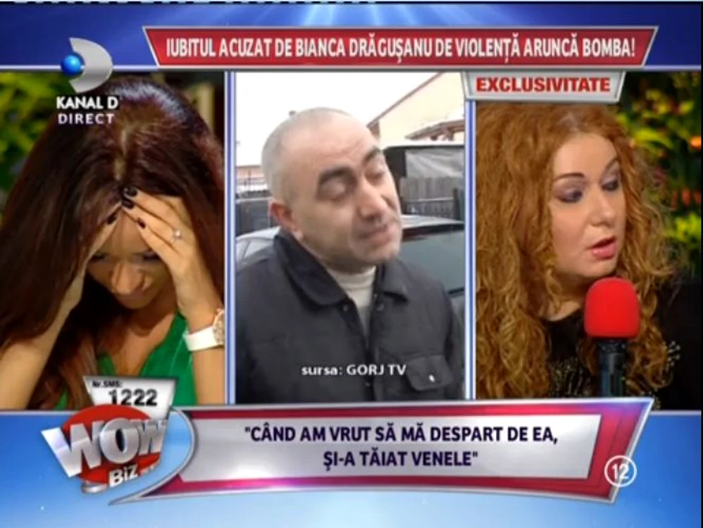 Bianca nu a putut privi imaginile cu fostul ei iubit (captură: Kanal D)