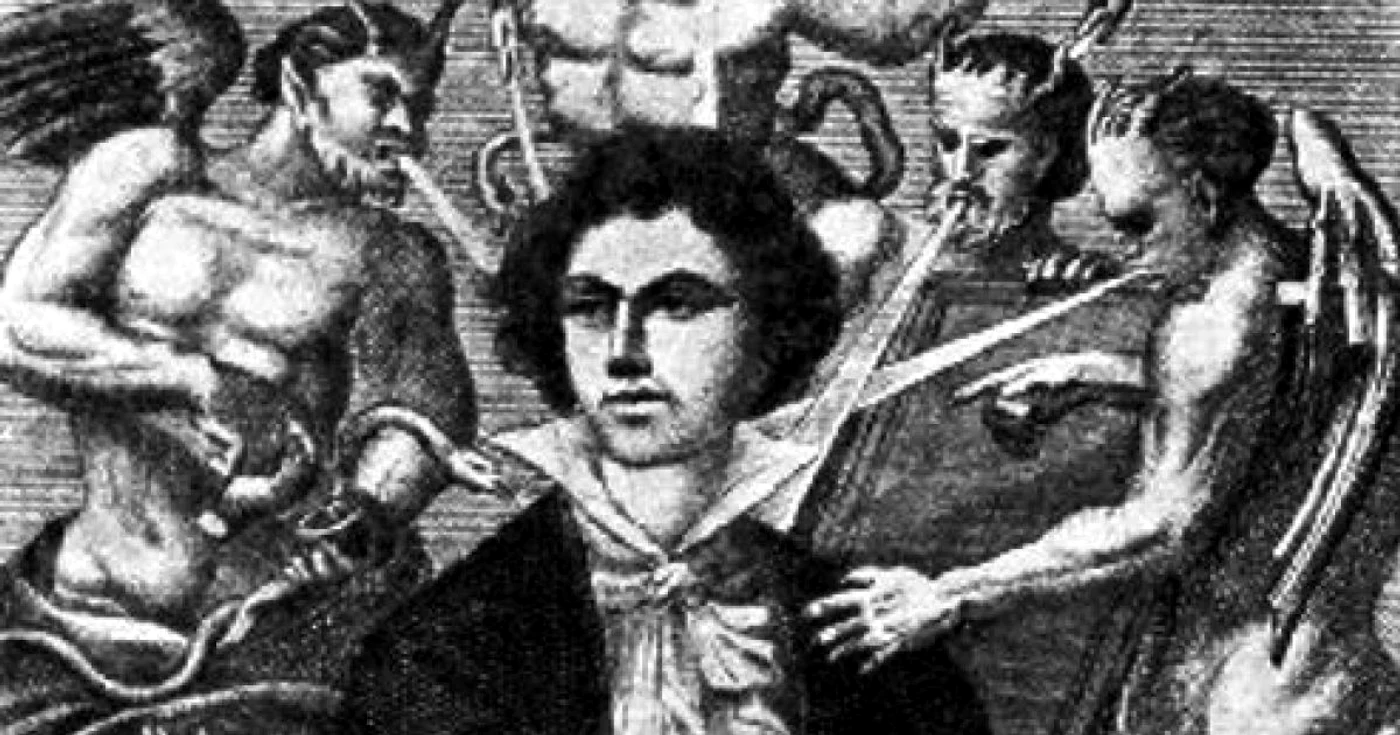 Caricatură reprezentându-l pe Marchizul de Sade FOTO: cersipamantromanesc.wordpress.ro