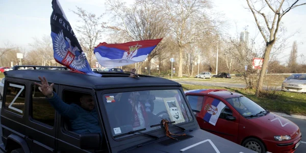 Manifestatie pro Rusia la Belgrad FOTO EPA-EFE