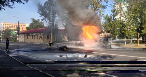 Incendiu Motocicleta si Macara la Mamaia