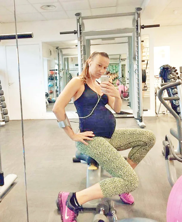 Chiar şi în timpul  sarcinii a făcut sport