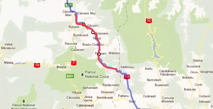 Traseul drumului Loviștei. Foto: Vâlcea Info. 