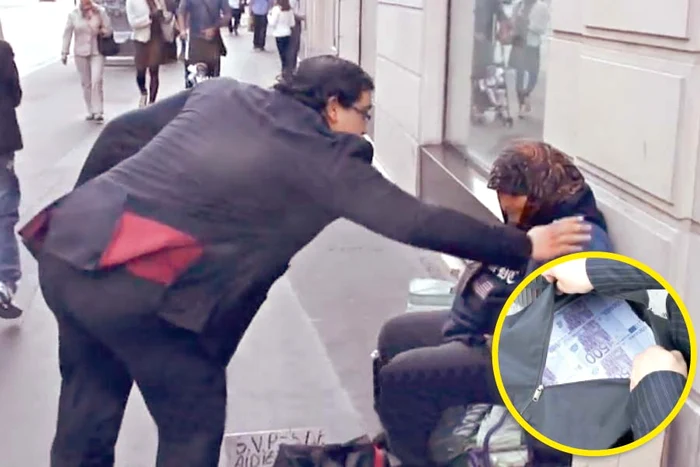 Bogătaşul din Qatar i-a dus o geantă plină cu bani unei românce care cerşea în centrul Parisului