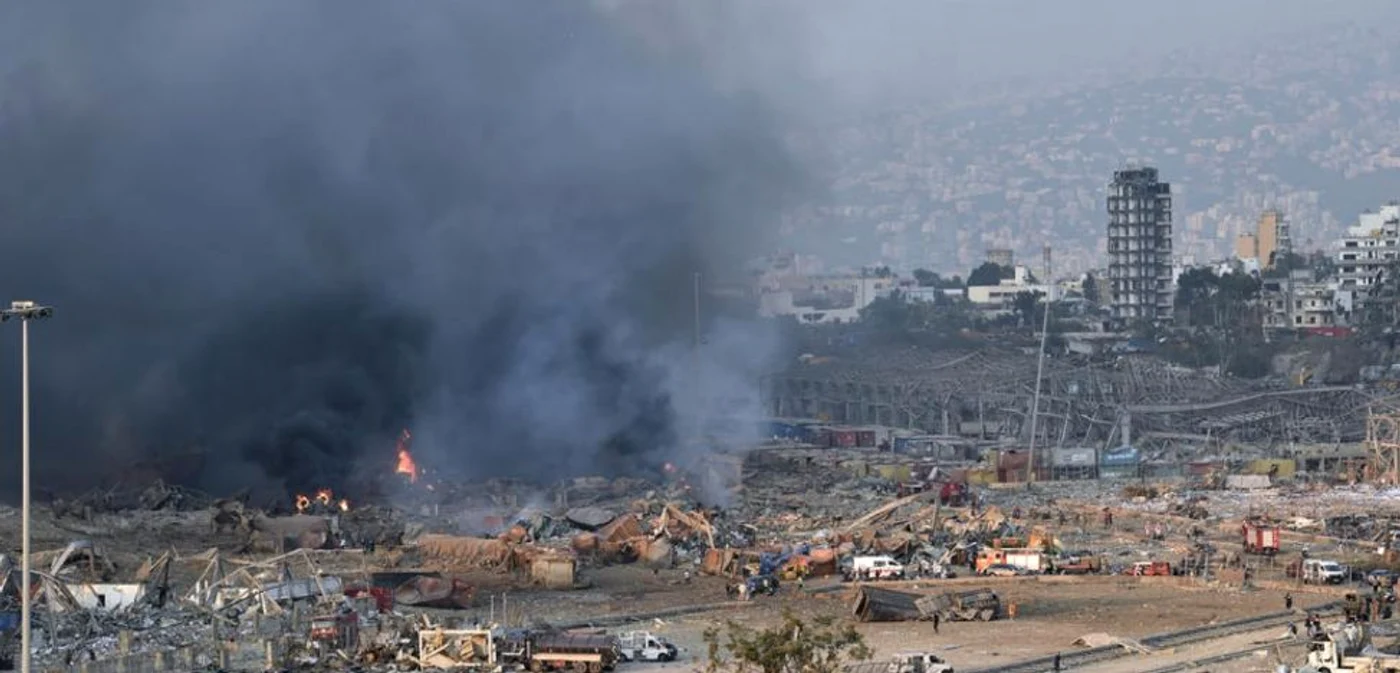 Portul din Beirut a fost spulberat de suflul celor două explozii Foto EPA EFE