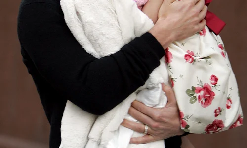 U S actor Tom Cruise and her children Suri leaves their apartment for strolling on the street jpeg