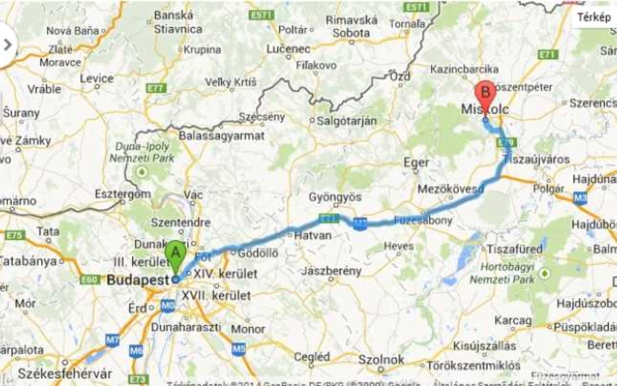 harta accident m3 ungaria FOTO google maps
