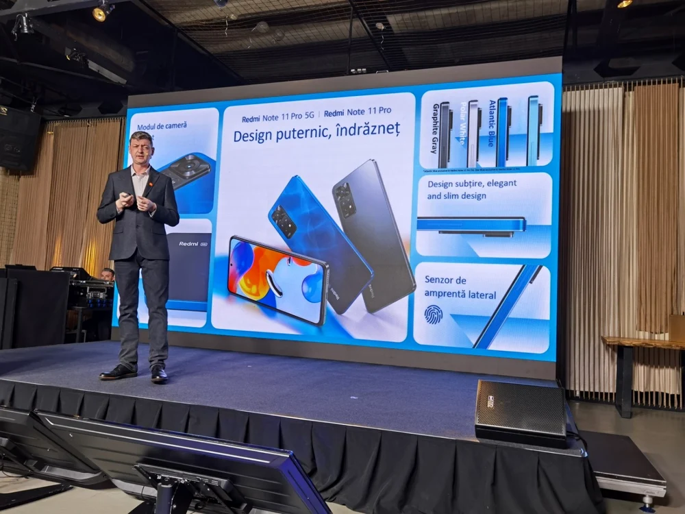 Francisc Kurko, PR Manager Xiaomi Romania, a prezentat seria Redmi Note 11. FOTO Adrian Pogîngeanu