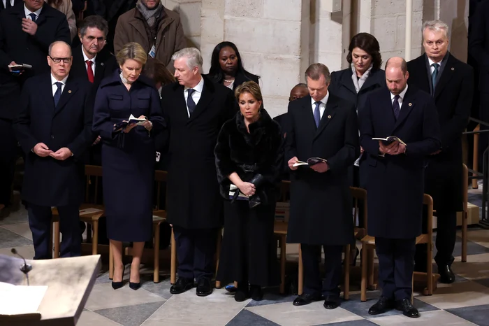 Prințul Albert de Monaco, Regele Philippe, Regina Mathilde, Marele Duce Henri, Marea Ducesă Maria Teresa, Prințul William la Notre Dame   GettyImages 2188759025 jpg