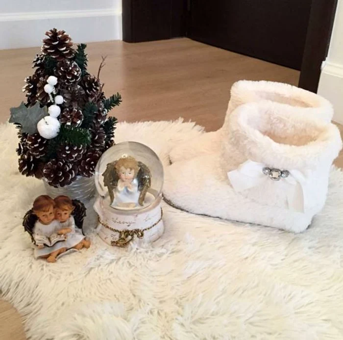 Elena Gheorghe (30 de ani) i-a pregătit un decor pufos moșului