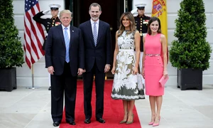 Donald Trump, Regele Felipe al Spaniei, Melania Trump și Regina Letizia la Casa Albă, 2018   GettyImages 978799744 jpg