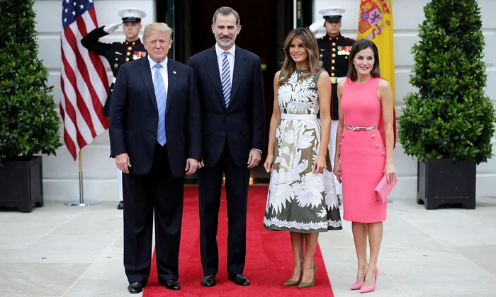 Donald Trump, Regele Felipe al Spaniei, Melania Trump și Regina Letizia la Casa Albă, 2018   GettyImages 978799744 jpg