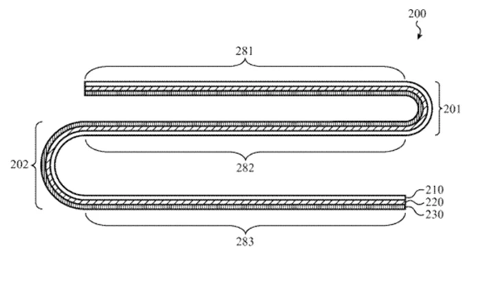 Dispozitiv pliabil Apple schita din brevet