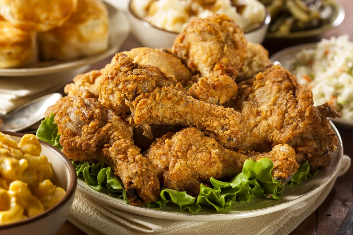 26215013 homemade southern fried chicken with biscuits and mashed potatoes jpeg