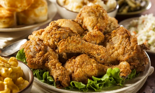 26215013   homemade southern fried chicken with biscuits and mashed potatoes jpeg