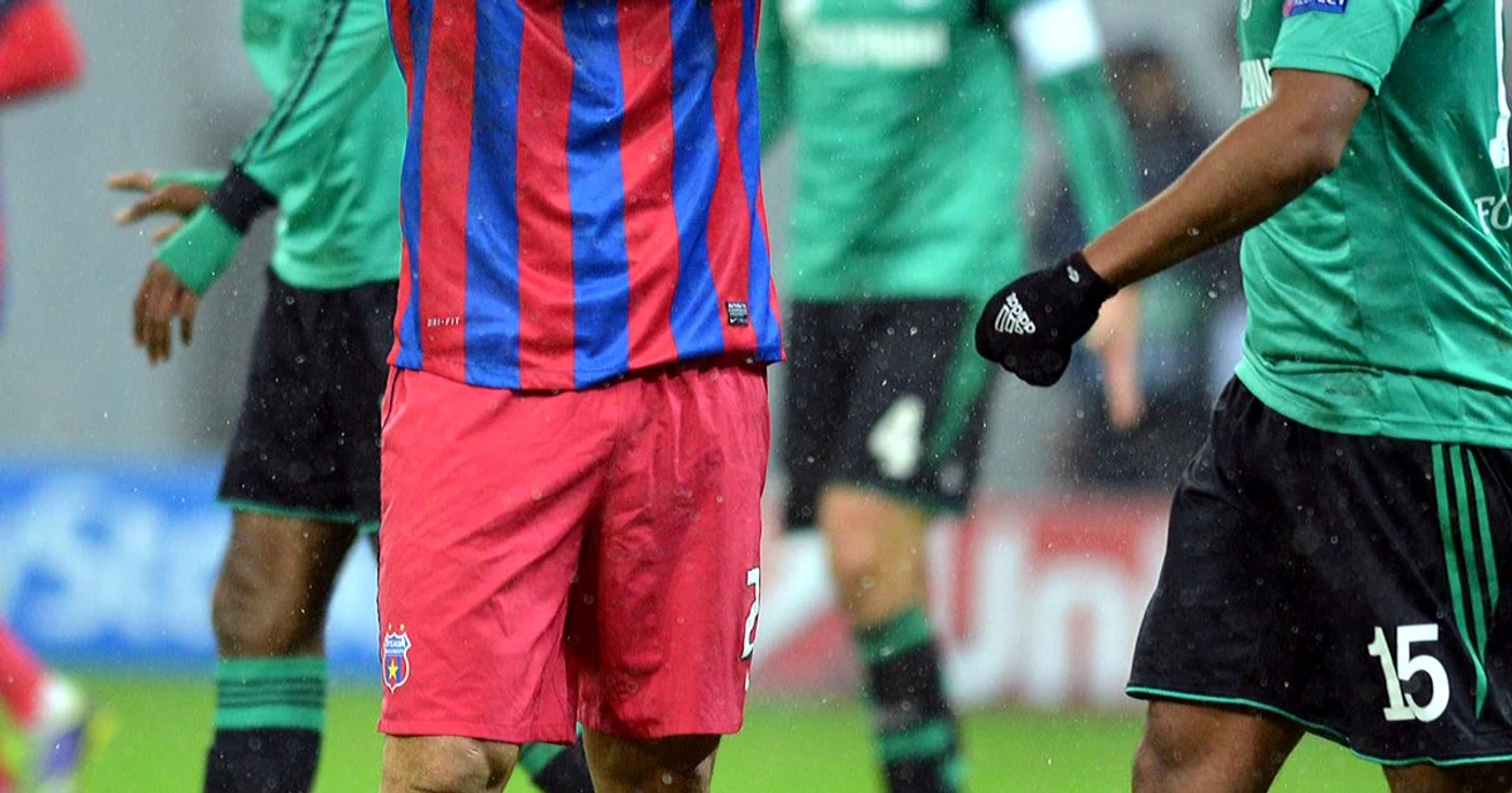 Ratările lui Piovaccari (centru) din meciul cu Schalke au contribuit la seria neagră a Stelei. FOTO: Răzvan Păsărică