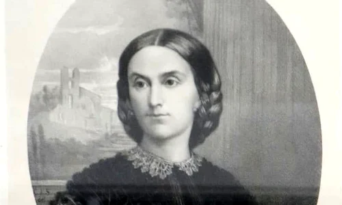 Elena Cuza, litografie din 1860, autor - Constantin I. Stăncescu, din patrimoniul Muzeului Municipiului București  (foto: Facebook / Muzeul Județean „Ștefan cel Mare” din Vaslui)