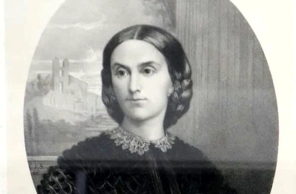 Elena Cuza, litografie din 1860, autor - Constantin I. Stăncescu, din patrimoniul Muzeului Municipiului București (foto: Facebook / Muzeul Județean „Ștefan cel Mare” din Vaslui)