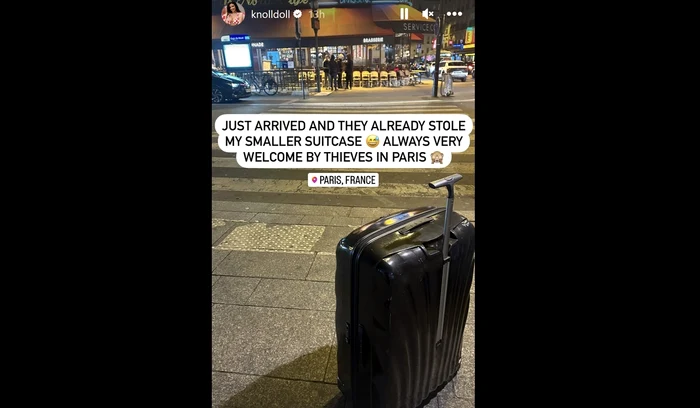 Hoții au jefuit-o din nou, la scurt timp după sosirea în Franța (FOTO: Instagram)