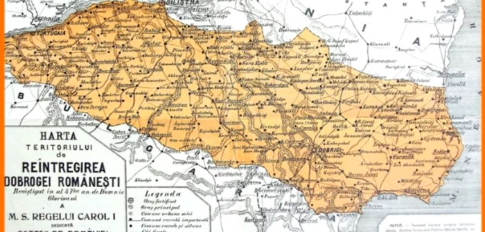 Hartă cu noua graniţă a Cadrilaterului fixată prin Tratatul de Pace încheiat la 28 iulie 1913 la Bucureşti - Al Doilea Război Balcanic Sursa muzeulvirtual.ro