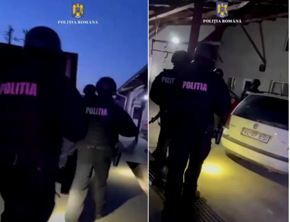 Percheziţii domiciliare la locuinţele unor hoţi de ţiţei din Berbeşti - Vâlcea - din conducta CONPET Foto colaj capturi video