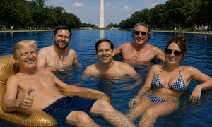Donald Trump AI bazin Lincoln Memorial foto Truth jpg