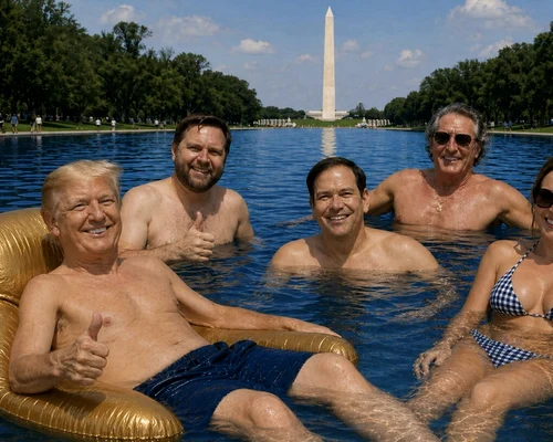 Donald Trump AI bazin Lincoln Memorial foto Truth jpg