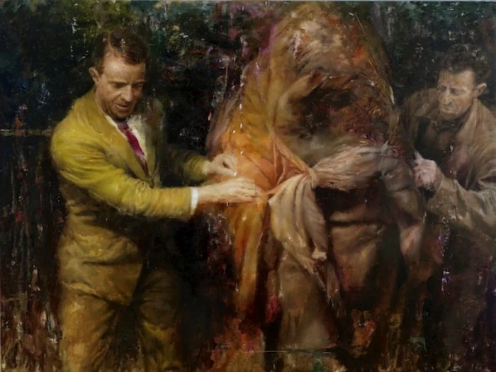 "Privirea lui Goliat", 2016, pictura de Dan Voinea