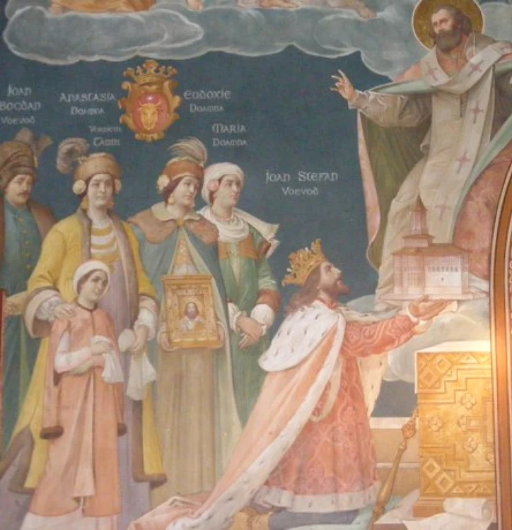 Ştefan cel Mare în faţa tronului cu familia sa FOTO wikipedia.org