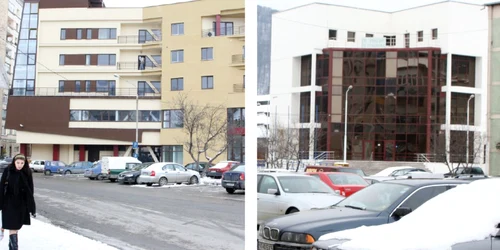 Clădirea firmei Stedax International (stânga) a fost aleasă de comisie în defavoarea celei a Petromold (dreapta)