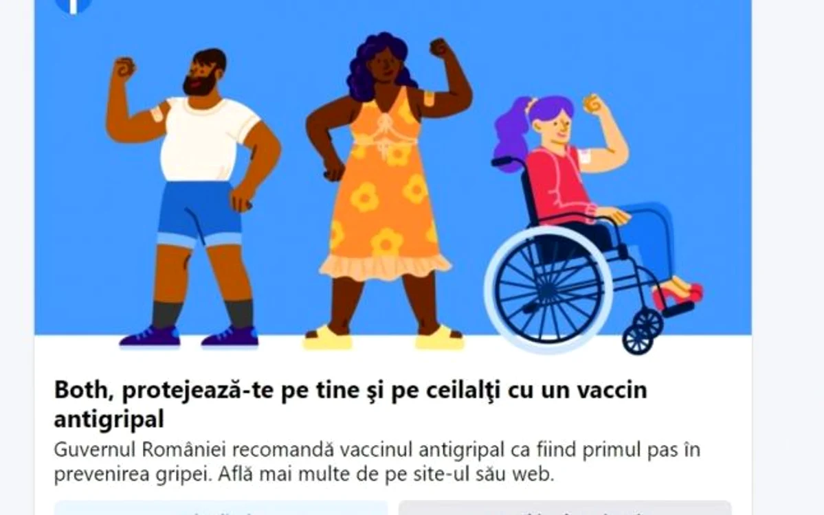 Guvernul României promovează vaccinarea pe Facebook