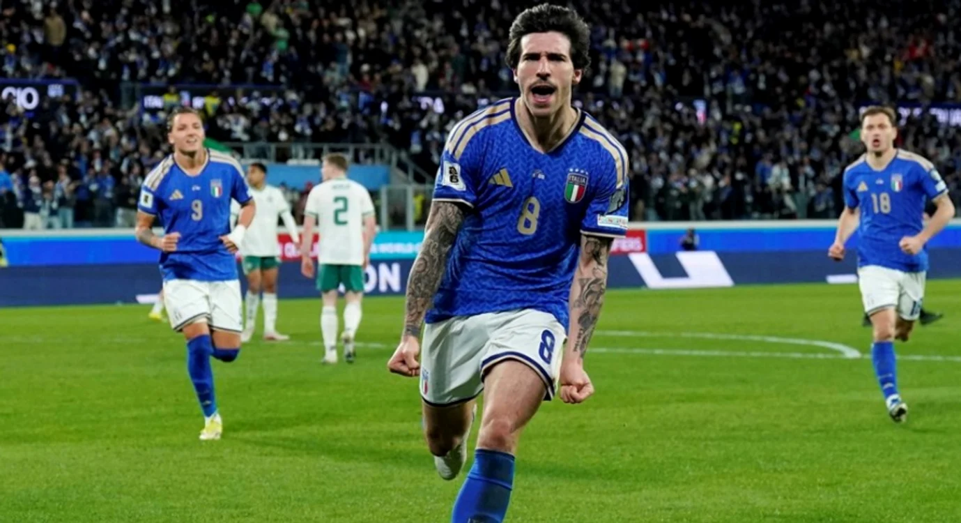 Sandro Tonali, gol și pasă decisivă pentru Italia  Foto/Platforma X