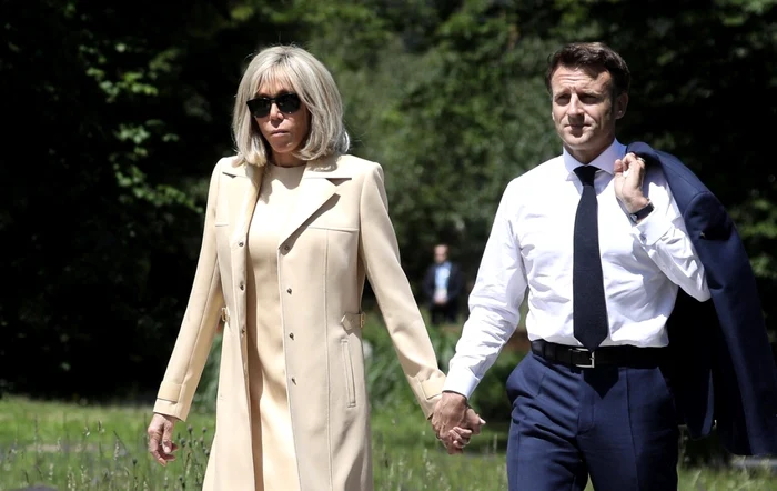 Brigitte Macron şi Emmanuel Macron. Foto: Profimedia