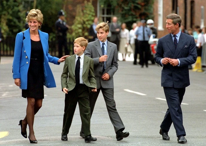 Lady Diana şi fiii, alături de prinţul Charles. Foto: Profimediaimages